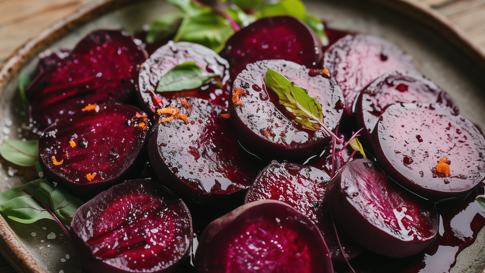 Gekochte Rote Bete mit Salz aus Guérande, Estragonsauce