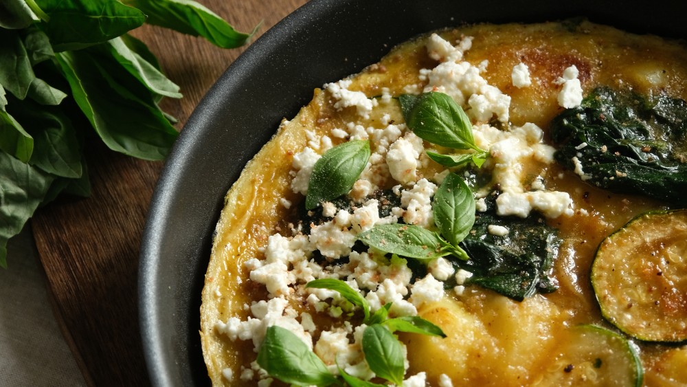 Tortilla courgettes épinards