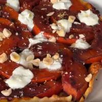 tatin salée au potimarron, chèvre et thym